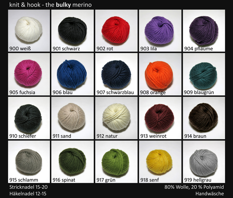 Farbkarte - the bulky merino